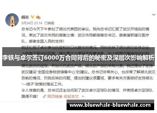 李铁与卓尔签订6000万合同背后的秘密及深层次影响解析